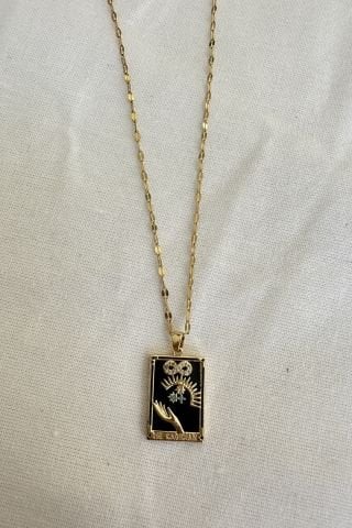 Çelik Gold Tarot Kolye
