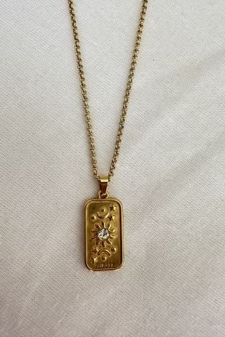 Çelik Gold The Star Tarot Kolye