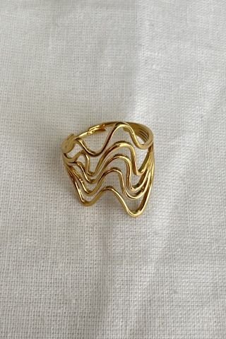 Çelik Gold Ayarlanabilir Zigzag Yüzük