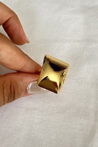Çelik Gold Ayarlanabilir Plaka Yüzük
