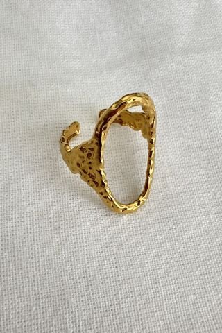 Çelik Ayarlanabilir Gold Oval İçi Boş Yüzük