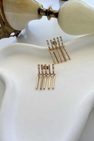 Gold Çubuklu Özel Seri Küpe