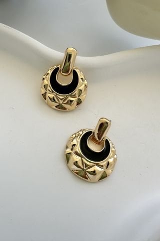 Gold -Siyah Küpe