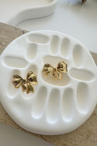 Gold Fiyonk Küpe
