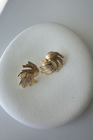 Gold Plaka Küpe