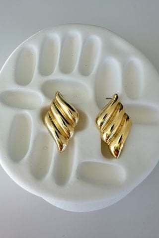 Gold Plaka Küpe