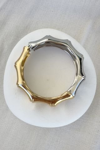 Gold-Gümüş Çift Renkli Bombeli Kelepçe