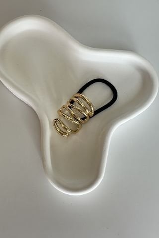 Gold Zigzag Metal Lastik Toka