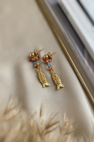 Gold Balık Küpe