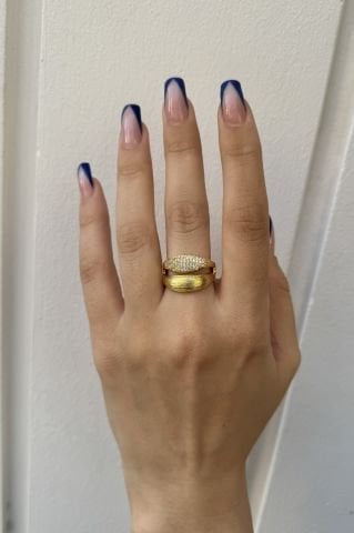 Ayarlanabilir Gold Zirkon Taşlı Yüzük