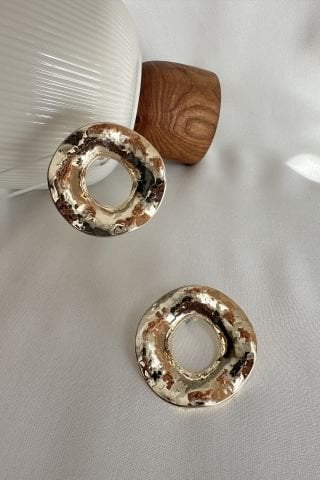 Gold Büyük Plaka Küpe