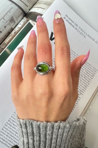 Silver Yeşil Taşlı Yüzük