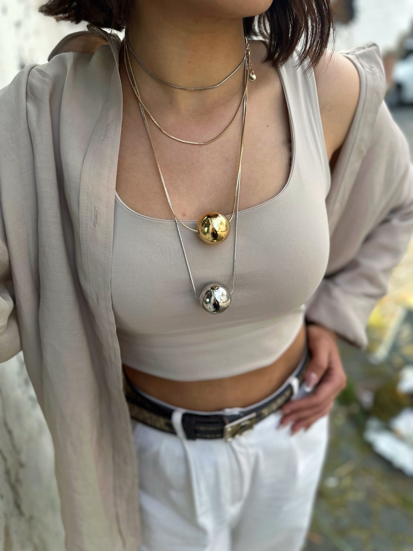 Gold Topçuk Kolye