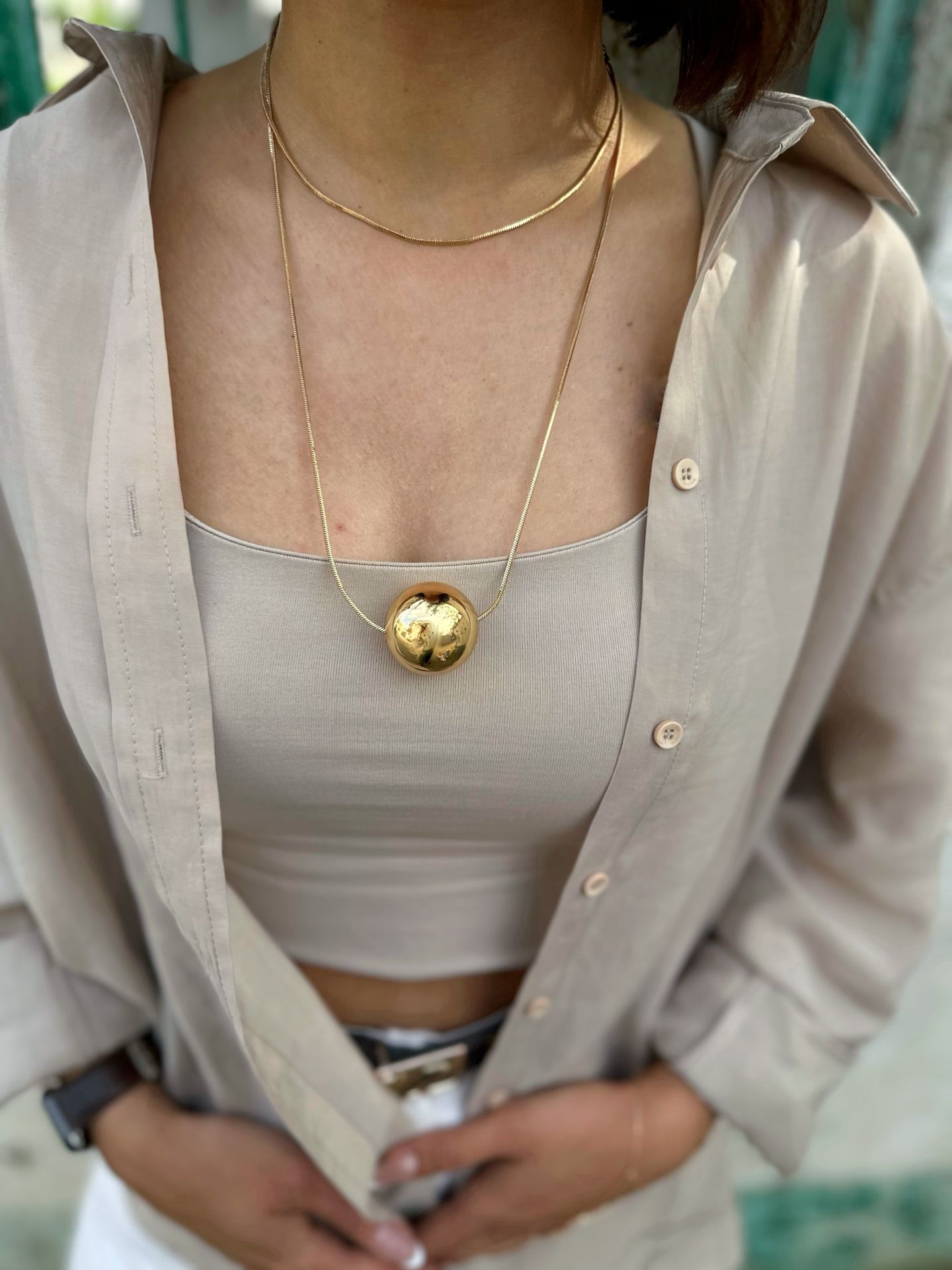 Gold Topçuk Kolye