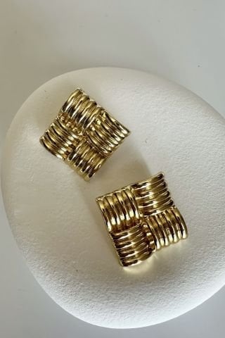 Gold Plaka Küpe