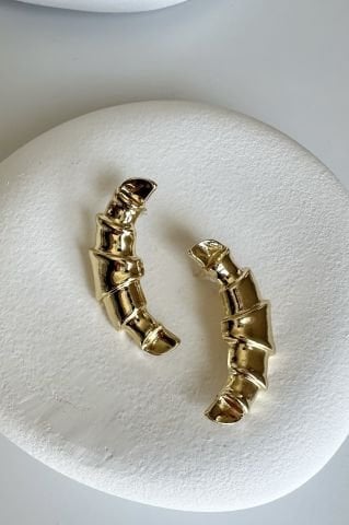 Gold İstiridye Küpe Orta boy