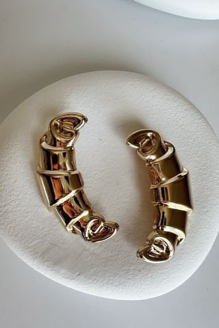 Büyük Boy Gold İstiridye Küpe