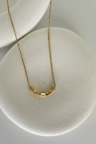 Çelik Minimal Gold Kolye