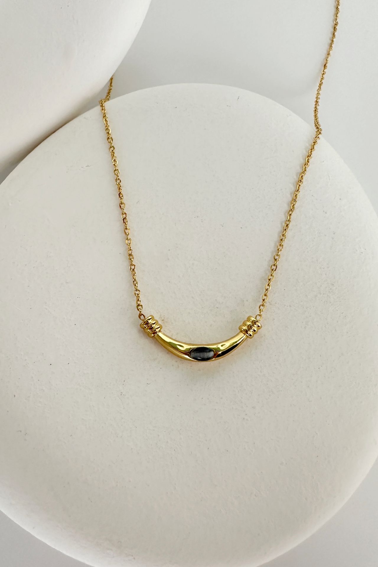 Çelik Minimal Gold Kolye