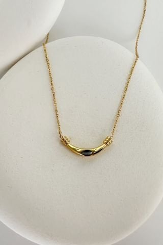 Çelik Minimal Gold Kolye