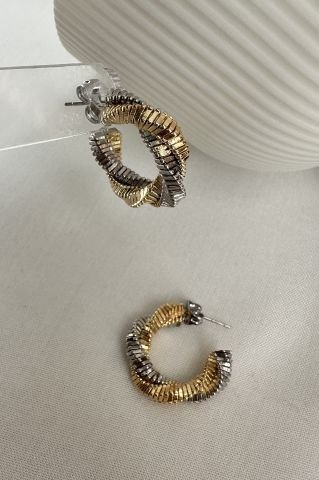 Gold-Silver Burgu Küpe