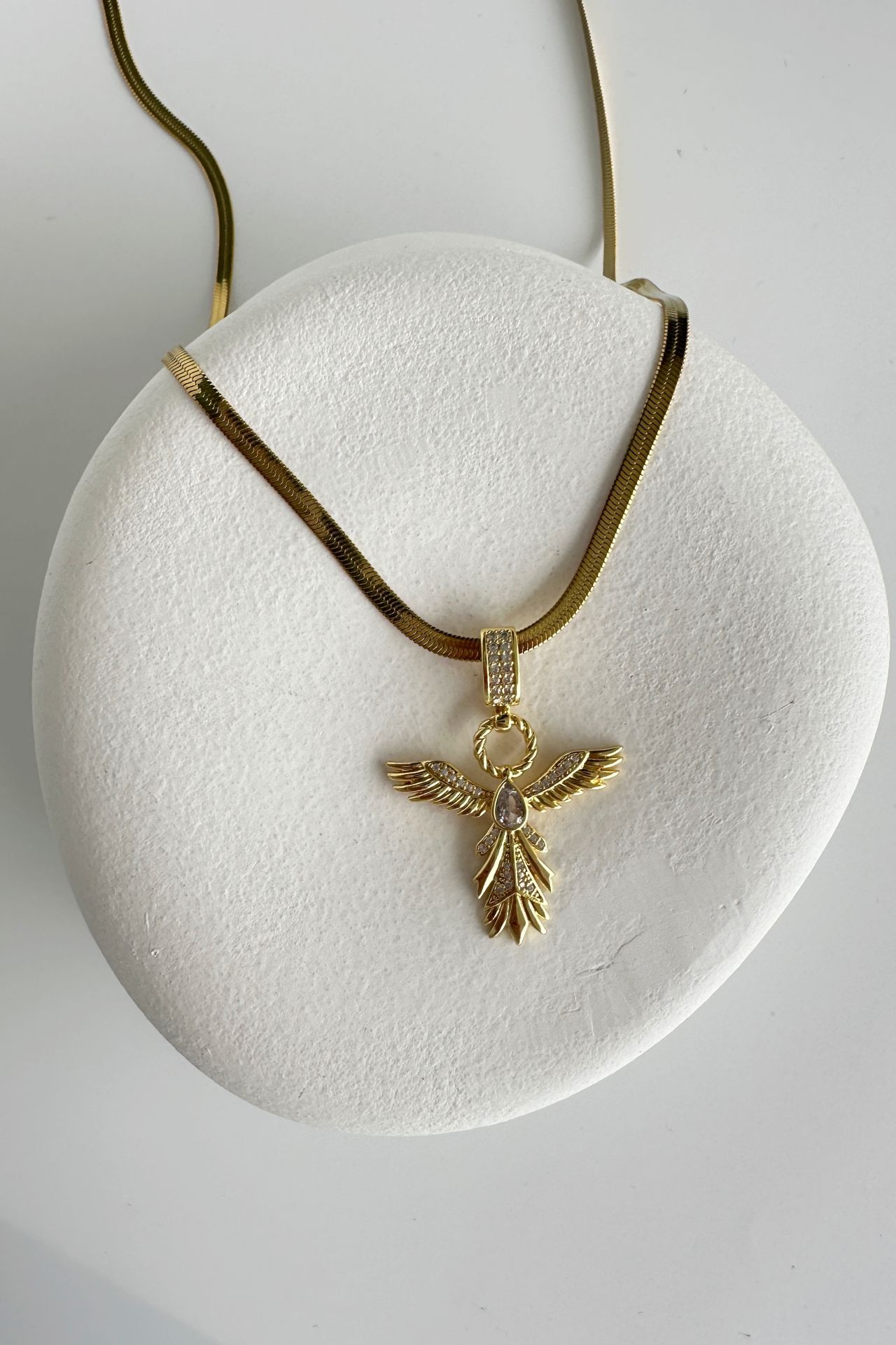 Çelik Gold Anka Kuşu Kolye 60 cm