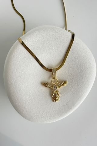 Çelik Gold Anka Kuşu Kolye 60 cm