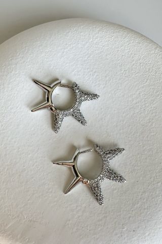 Silver Zirkon Taşlı Güneş Küpe
