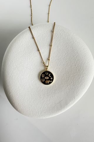 Çelik Gold Şans Kolyesi 60 cm
