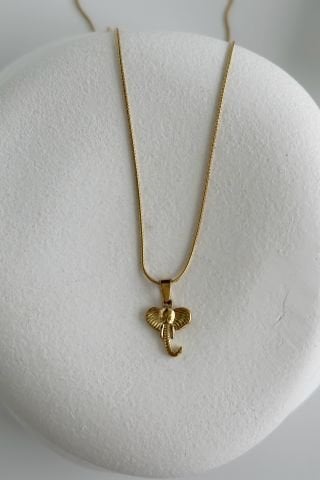 Çelik Gold Minimal Fil Kolye