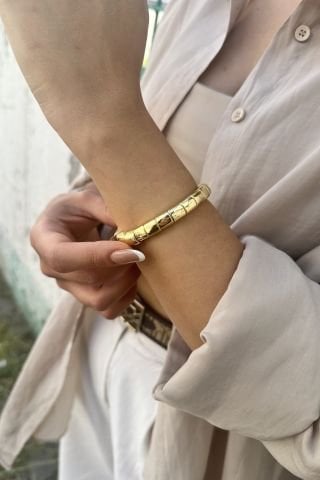 Gold Prinç Kaplama Lastikli Bileklik