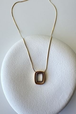 Gold-Gümüş İç İçe Geçmiş Çelik Kolye
