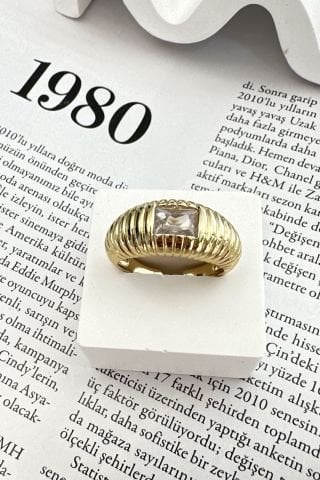 Ayarlanabilir Gold Taşlı Yüzük