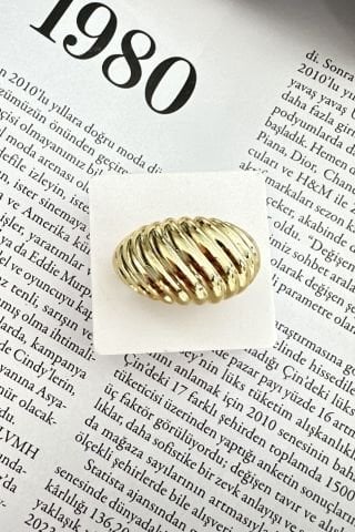 Ayarlanabilir Gold Bombeli Vintage Yüzük