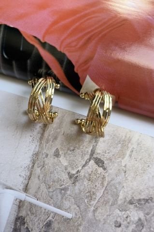 Gold Bombeli Küpe